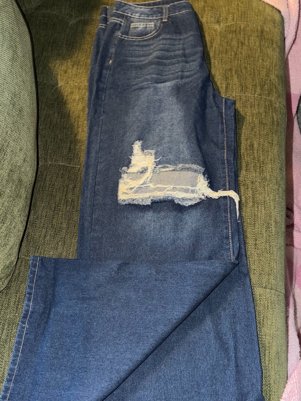Women’s Distressed Blue Denim Jeans